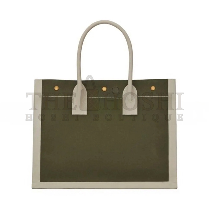 Y51 RIVE GAUCHE SMALL TOTE BAG IN LINEN AND LEATHER 617481FAADI3281 (39*31*18cm) Master Quality